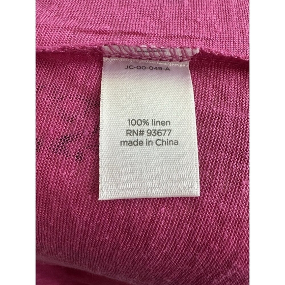 JCP Pink Hummingbird Racerback Tank Top Womens Linen Top Size Large NWT - Picture 6 of 6